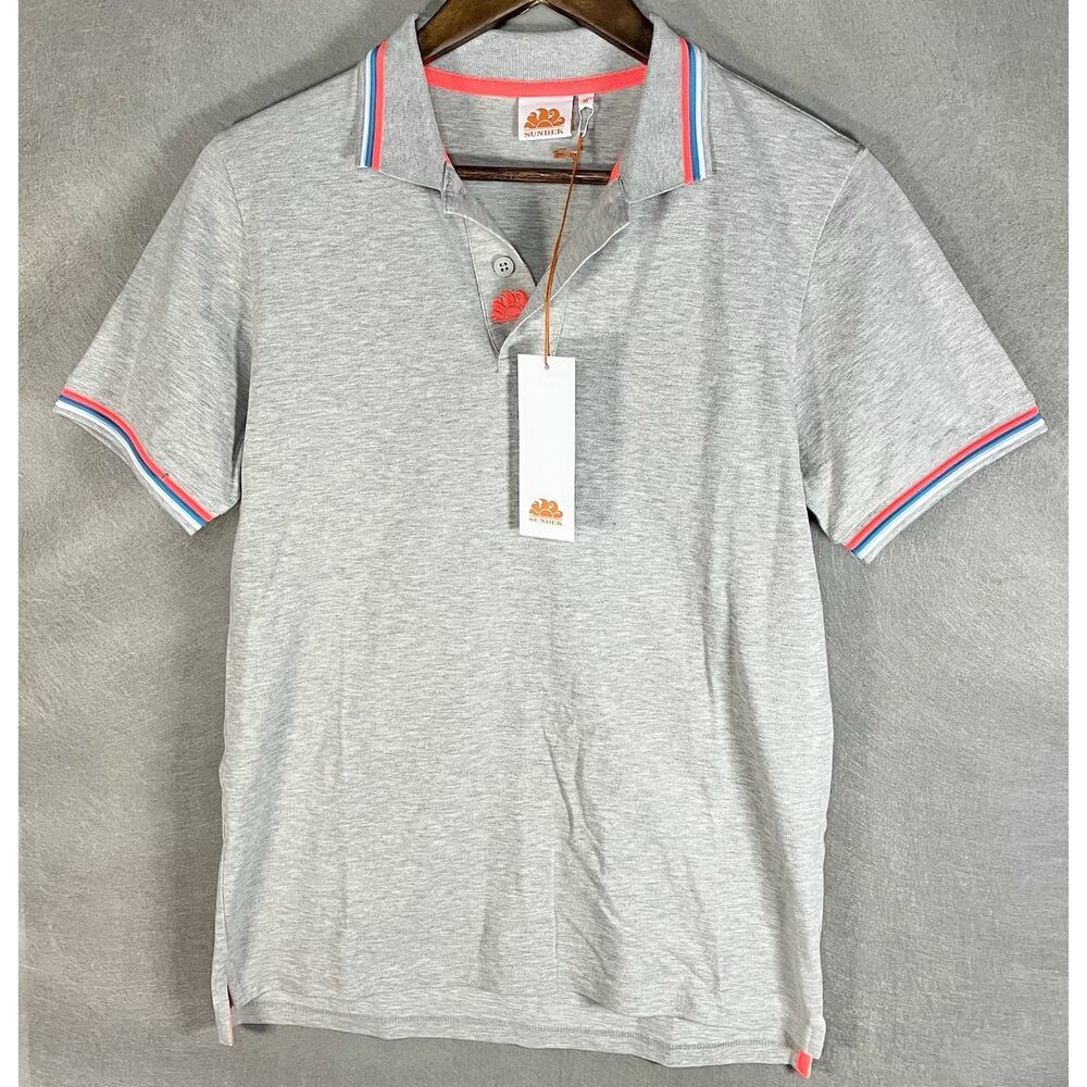 Sundek Brice Polo Shirt Grey Melange New With Tags Mens Medium NWT